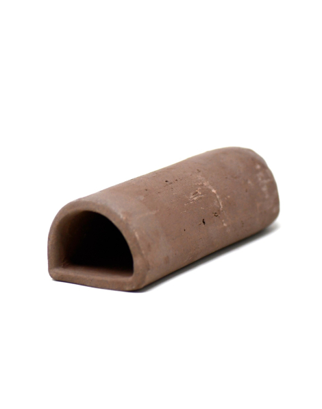 Medium pleco cave D-shape brown with a rounded end